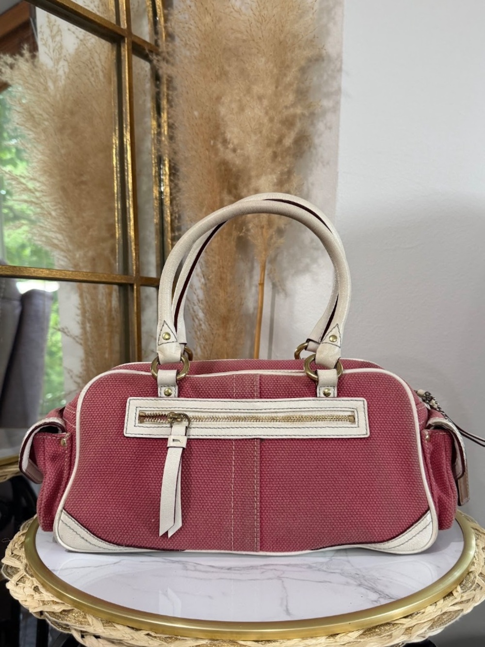 Coach Vintage Y2k Pink Legacy Gallery Turn Lock Satchel Handbag Style 1874 Rare - Picture 3 of 11